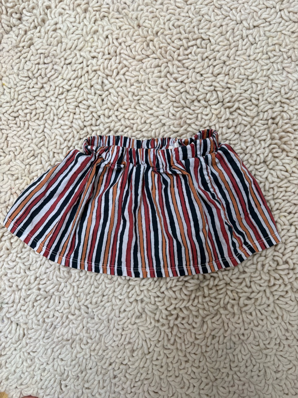 Mabo Striped Multi-Color Elastic Waist Kids Skirt